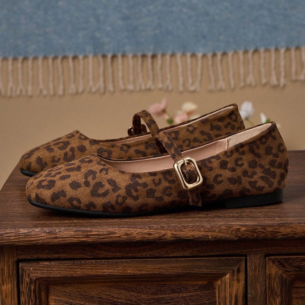 Leopard Women's Slip-On Square Toe Flats - Picture 4 of 6